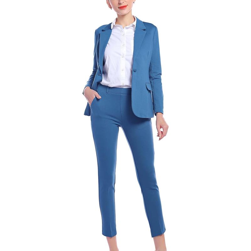 Marycrafts Womens Business Blazer Pant Suit Set For Work